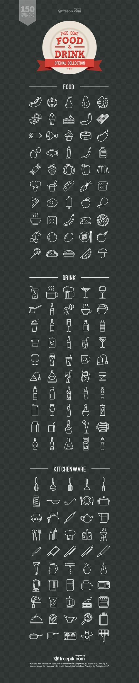 Food and Drink Free Vector Icons - - Fribly