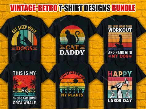 Vintage Retro T Shirt Design Bundle-T Shirt Design Bundle