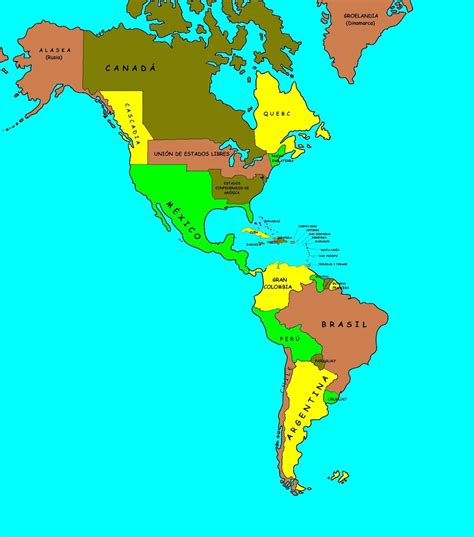 CONTINENTE AMERICANO - ThingLink | Continentes, Mapa de mexico antiguo, Continente americano mapa