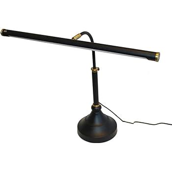 LED Piano Lamp Black 19.5" Shade Adjustable Piano Light - Ebony with Brass Accents - - Amazon.com