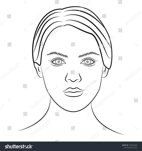 Face Chart Template Make Female Face Stock Vector (Royalty Free) 1934000669 | Shutterstock