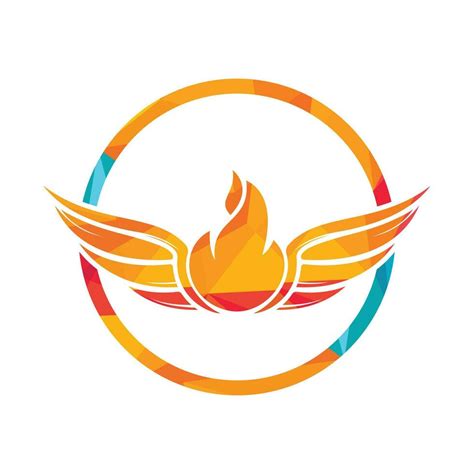 Fire wings vector logo design. Heraldic shape with abstract wings, vector logo design template ...