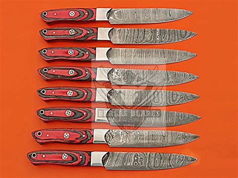 Steak Knives Set 8 Pcs Unique Handles Sharp Edge Blades - Etsy