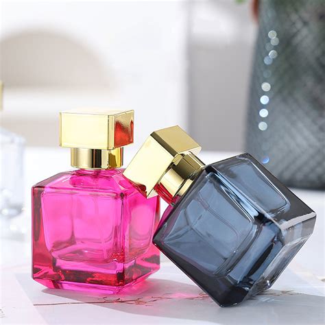 70ml Luxury Square Pink Glass Perfume Spray Bottle Flacon De Parfum Bottle Empty Perfume ...