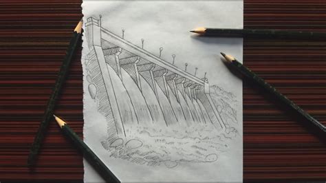 The sketch of water 🌊 dam - YouTube