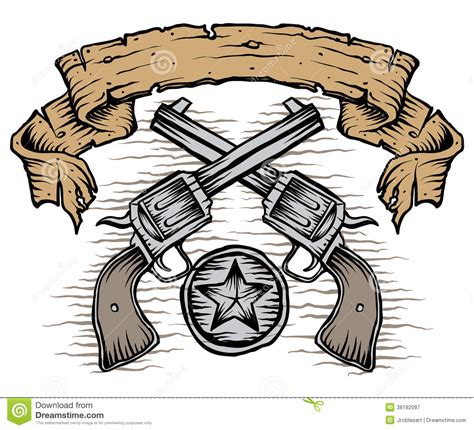 Western Guns stock vector. Illustration of star, handguns - 38192097