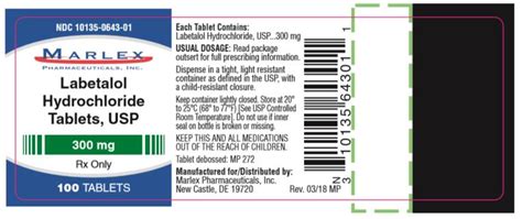 Labetalol Tablets - FDA prescribing information, side effects and uses