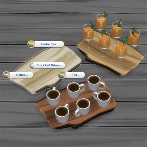 Rustic Wood Drink Tray · Sims 4 Mods