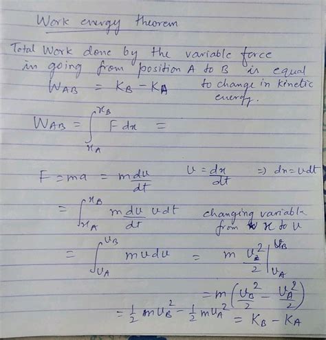 State work - energy theorem. Prove it for a variable force.