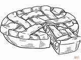 Simple Apple Pie Drawing Sketch Coloring Page sketch template
