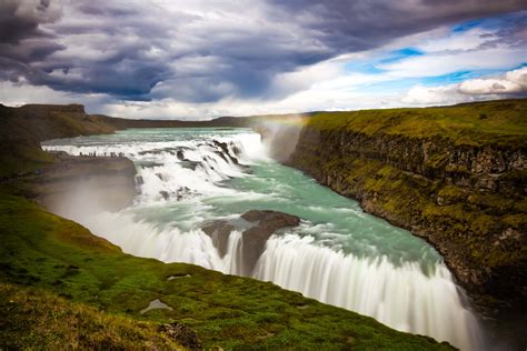 Download Gullfoss Waterfall With Heavy Clouds In Southwest Iceland ...