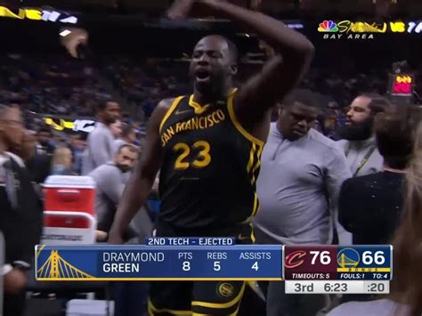 Draymond Green viciously hypes up the San Francisco crowd after getting ejected during the Cavs ...