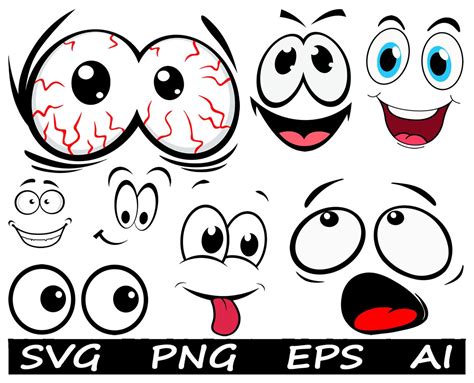 Cartoon Eyes Svg Files for Cricut Cartoon Eyes Cut Files Comics Eyes ...