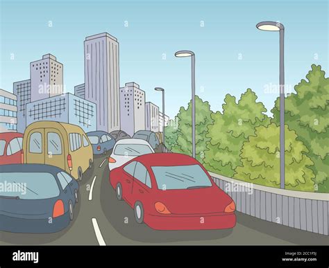 Downtown traffic jam Stock Vector Images - Alamy