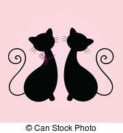 Cute Cats couple sitting together, Silhouette isolated on pink | Cat love, Cats, Cat couple
