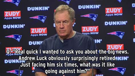 Bill Belichick Gives Most Bill Belichick Reaction On Andrew Luck's Retirement - YouTube