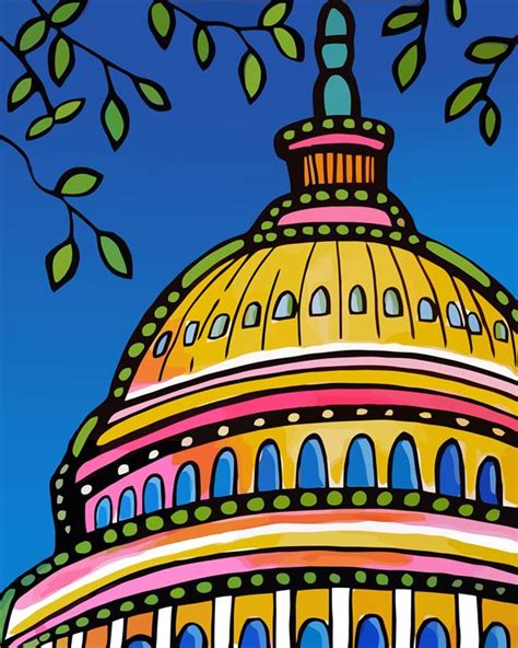 U.S. Capitol Building Dome - Artwork by Lynne Neuman - Drawings & Illustration, Places & Travel ...