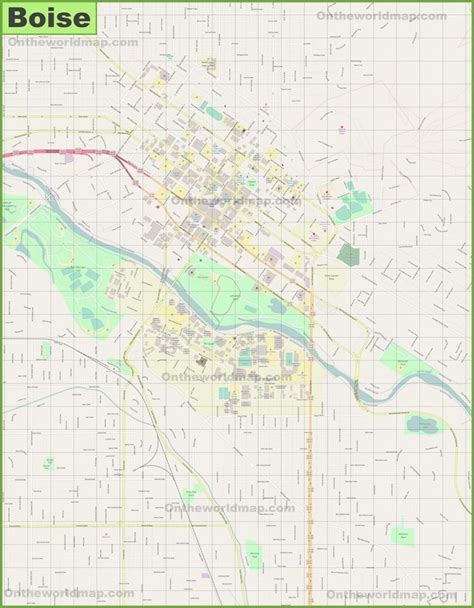 Large detailed map of Boise | Detailed map, Map, Boise