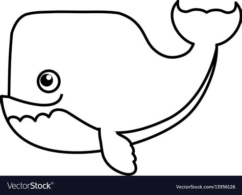 Whale cartoon drawing animal Royalty Free Vector Image