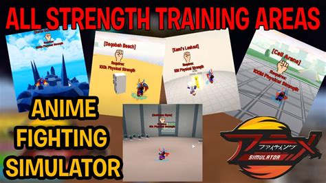 All Strength Training Areas In Anime Fighting Simulator Roblox - YouTube