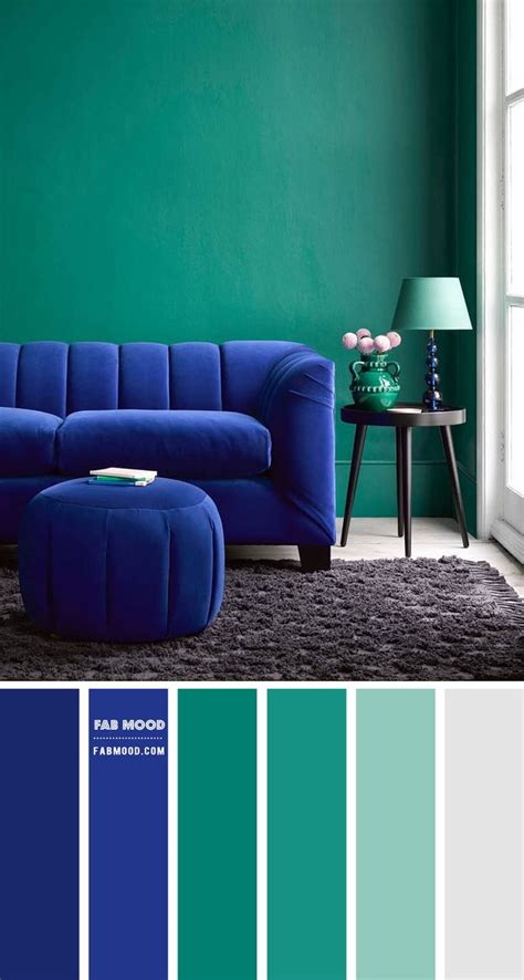 Cobalt Blue and Jade Green Color Scheme for Living Room | Fab Mood in 2021 | Living room color ...