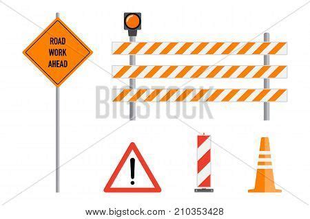 Road Works Signs Set Vector & Photo (Free Trial) | Bigstock