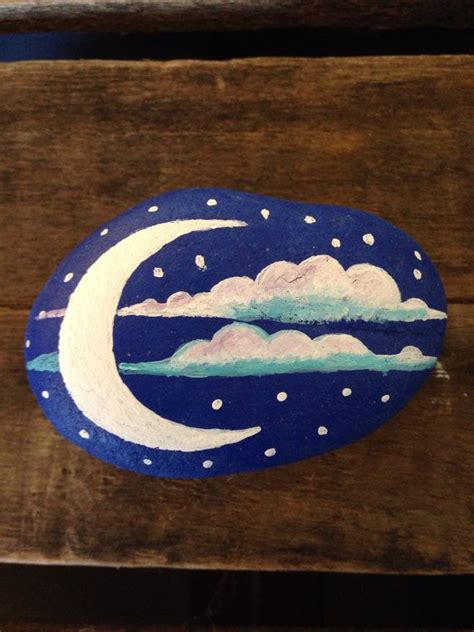 Painted Rock Moon Phase PAPERWEIGHT Painted by BrownsThreadWorks | Rock painting designs, Rock ...