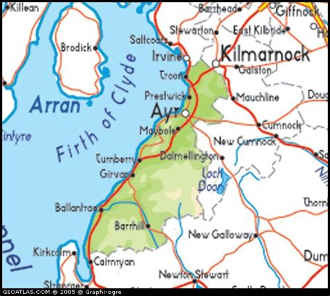 map-of-south-ayrshire (With images) | Ayr, Ayr scotland, Scotland