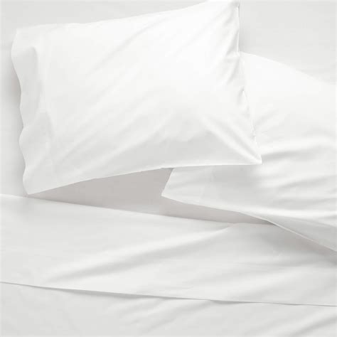 Organic Cotton Percale 400 Thread Count White King Sheet Set + Reviews ...