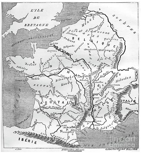 A Map Of Gaul During The Time by Print Collector