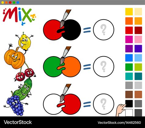 Mix colors game for kids Royalty Free Vector Image