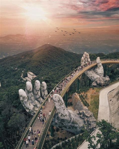 Behold Vietnam's Enchanting Golden Bridge That Looks Like It's Straight Out Of Wonderland