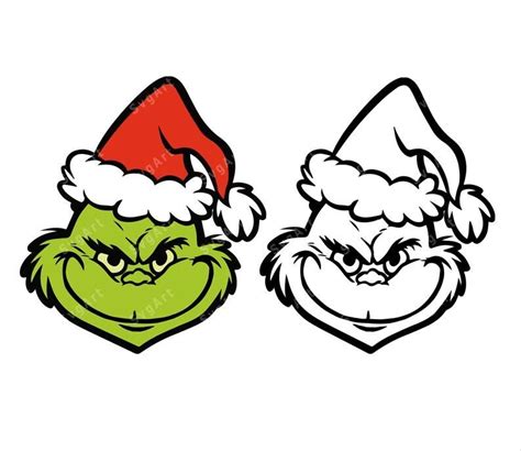 Grinch Face SVG, PNG, PDF, Grinch Image, Christmas Cut File