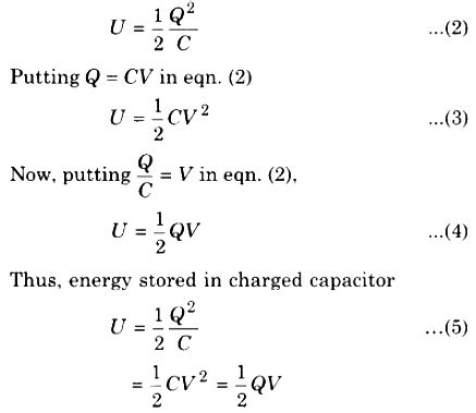 Obtain the formula for stored energy in a charged capacitor. - Sarthaks eConnect | Largest ...