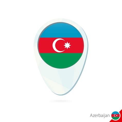 Azerbaijan flag location map pin icon on white background. 8092146 ...