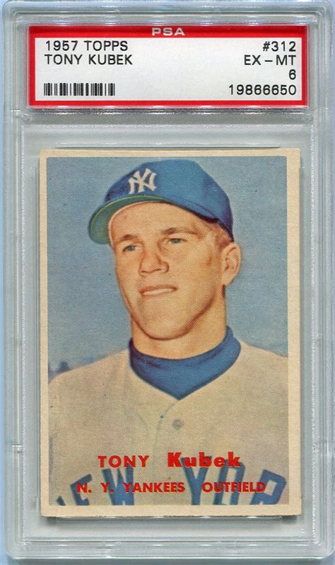 Lot Detail - 1957 Topps Baseball #312 Tony Kubek Rookie Card PSA 6