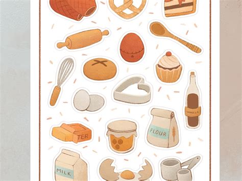 Printable Baking Sticker Sheet Bakery Stickers Goodnotes Stickers ...