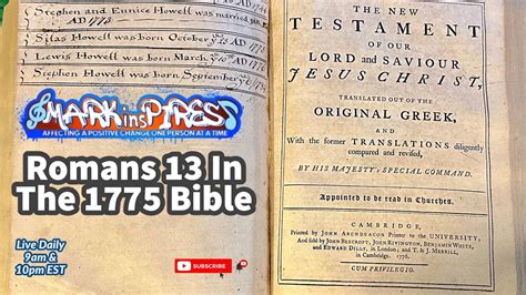 Secrets Of The 1775 Bible: Romans 13 We Dive Deeper Into Its Mysteries ...