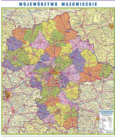 WOJEWÓDZTWO MAZOWIECKIE. Mapa drogowo-administracyjna 1:200 000 CENTRUM KARTOGRAFII