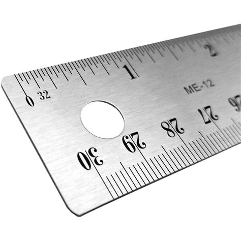 Ruler (Stainless Steel): INCH (32nd/64th) & METRIC Graduations w/ Non ...