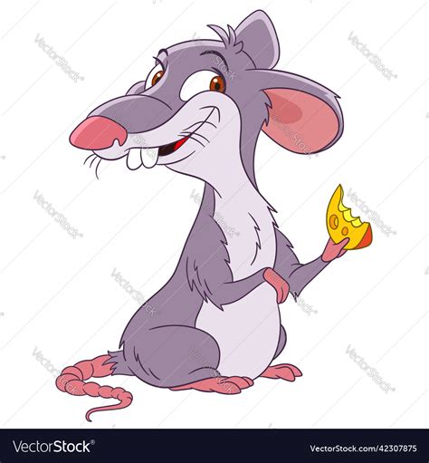 Cute cartoon rat Royalty Free Vector Image - VectorStock