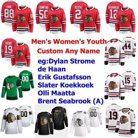 2020 Chicago Blackhawks Hockey Jerseys 44 Lukas Reichel Jersey Patrick Kane Jonathan Toews ...