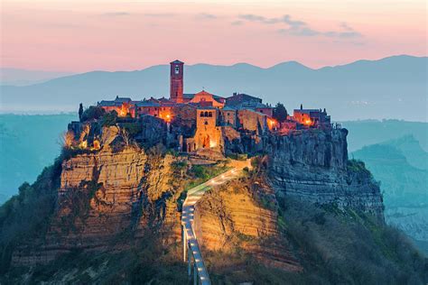 Italy, Latium, Viterbo District, Civita Di Bagnoregio, Civita Di Bagnoregio At Sunrise Digital ...