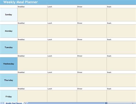 Weekly Planner Template Excel