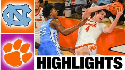 #8 North Carolina vs Clemson Highlights | NCAA Men's Basketball | 2024 ...