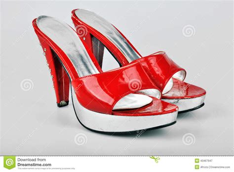 Red Platform Heels stock image. Image of design, fashionable - 43467947