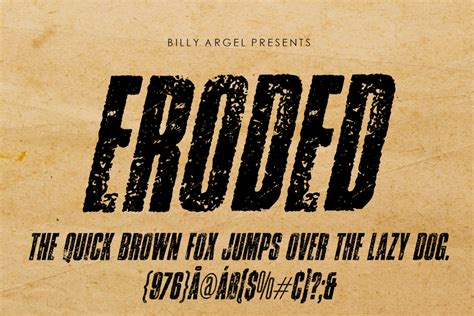 ERODED Font | Billy Argel Fonts | FontSpace