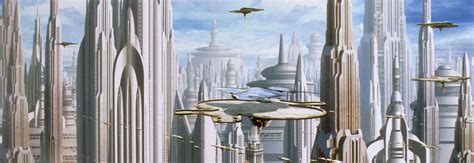 Coruscant skylines. Concept art by Doug Chiang for The Phantom Menace ...