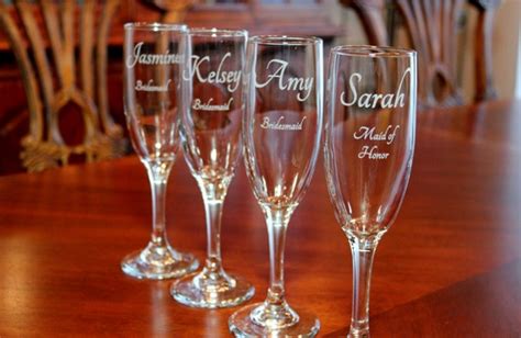 7 Engraved Champagne Flutes Personalized Champagne flutes