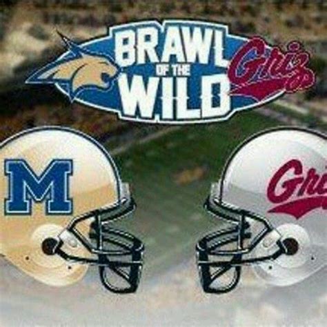 Brawl of the Wild (71-37-5) Go Griz!! Airbrush Art, Bobcat, Grizzly, Football Helmets, Montana ...